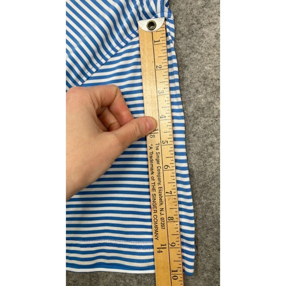 Rhoback Striped Polo Shirt Blue White Medium